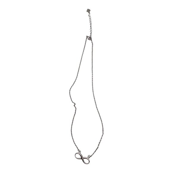 Sterling Silver Infinity Pendant Necklace‎ With Heart Charm Extension - Picture 10 of 10